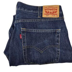 Levi's 550 Creased Straight‎ Leg Blue Jeans Size 38X32 Denim 2020